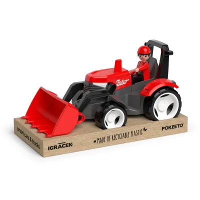 MultiGO ECO Červený traktor Zetor s radlicí, figurka Igráček