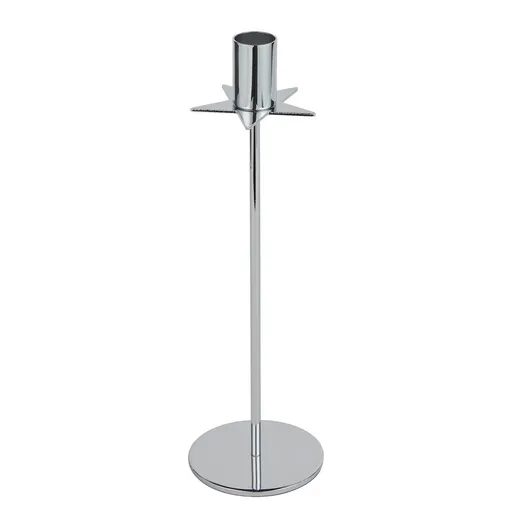STARLET Svícen na dlouhou svíčku 22 cm - stříbrná
