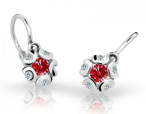 Cutie Jewellery Dětské náušnice z bílého zlata C2178-10-X-2 červená