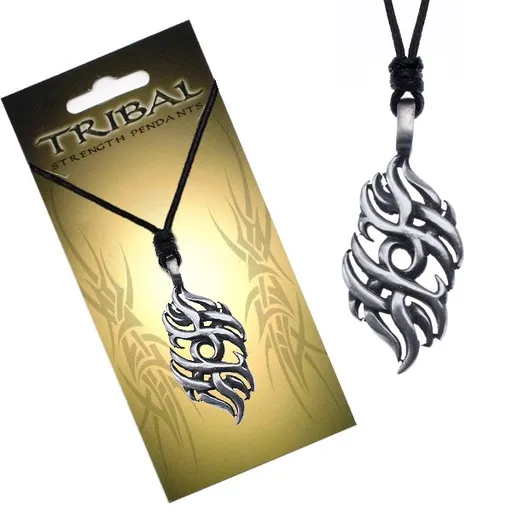 Náhrdelník na šňůrce s motivem TRIBAL plamene