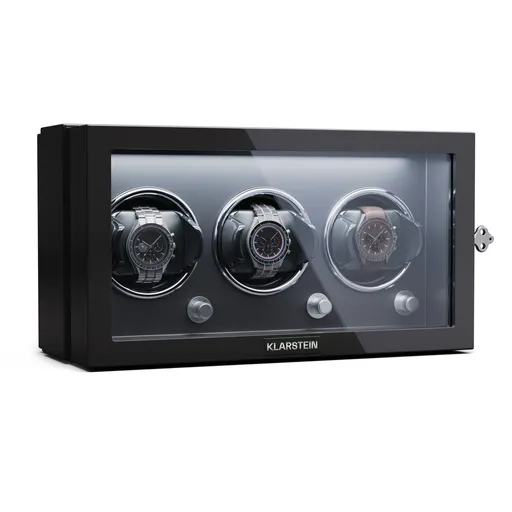 Klarstein Sarthe 3, natahovač hodinek, pro 3 hodinky, 4 režimy otáčení, LED osvětlení, zámek