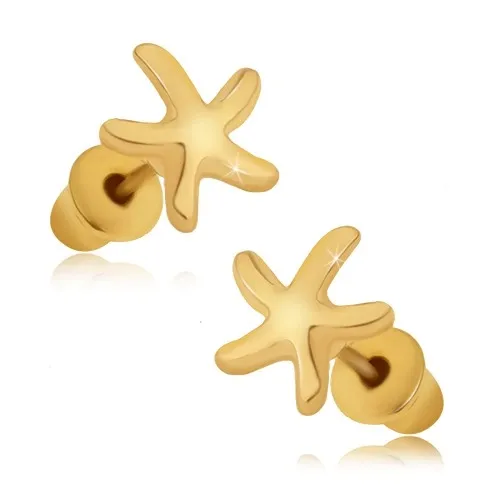 Puzetové náušnice, hvězdice zlaté barvy