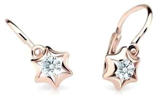 Cutie Diamonds Dětské náušnice z růžového zlata Hvězdy s brilianty DC2159-10-00-X-4