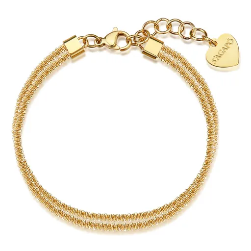 S'Agapõ Slušivý dvojitý náramek z pozlacené oceli Chunky SHK113