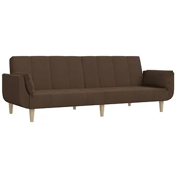 2místná rozkládací pohovka se 2 polštáři hnědá textil, 337562 (337562)