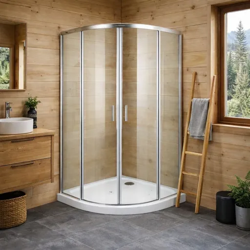 OLSEN SPA Čtvrtkruhový sprchový kout s vaničkou BILBAO Barva rámu Chrom/Leštěný hliník (ALU), Rozměr A 90, Rozměr B 90, Směr zavírání Univerzální Levé / Pravé, Výplň Pear bezpečnostní sklo 5 mm OLBBIL90CP