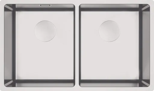 DEANTE Egeria steel Ocelový dřez, 2-miska, spodní montáž ZPE_020A