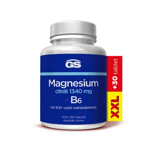 GS Magnesium citrát 1340 mg + B6 XXL 100+30 tablet