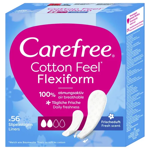 Carefree Slipové vložky Cotton Feel Flexiform 56 ks