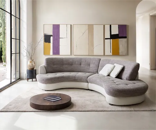 Pohovka Neapol 300x95cm bílá světle šedá s polštáři