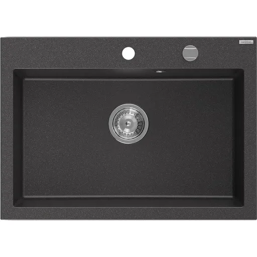 MEXEN Elix granitový dřez 1-miska 700 x 500 mm, černá kropenatá, sifon chrom 6526701005-76