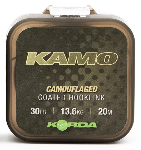 Korda návazcová šňůrka kamo coated hooklink 20 m - 65 lb 29,5 kg