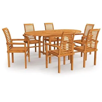7dílný zahradní jídelní set masivní teakové dřevo, 3059590 (3059590)