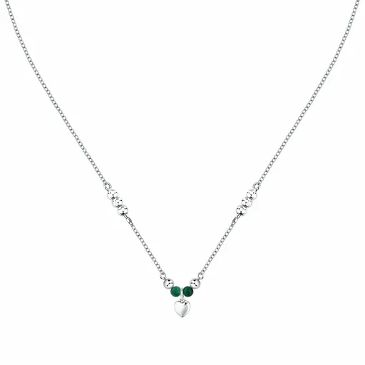 Morellato Slušivý ocelový náhrdelník se zeleným achátem Talismani SAIX20