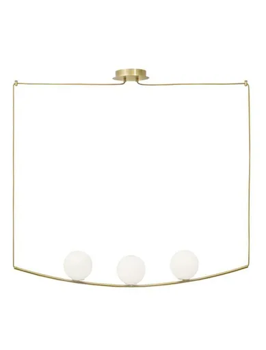 NOVA LUCE závěsné svítidlo VITTON mosazný kov bílé lesklé sklo mosazný kabel E14 3x5W IP20 bez žárovky 8279602