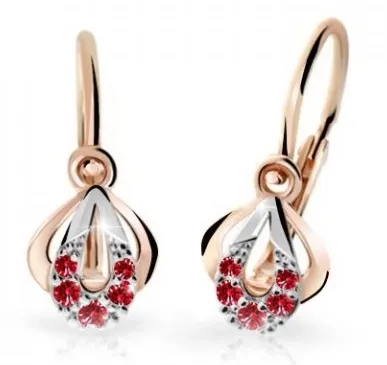 Cutie Jewellery Dětské bicolor náušnice z růžového zlata C2270-10-X-4 červená