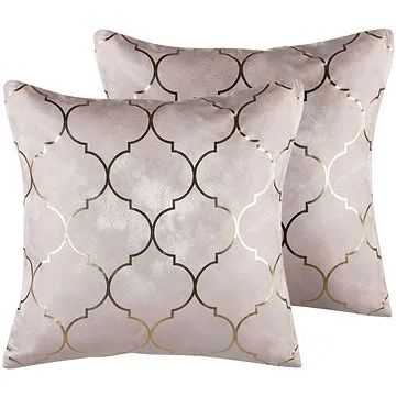 BELIANI, Sada 2 polštářů marockého vzoru 45 x 45 cm růžová ALYSSUM, 205948 (beliani_205948)