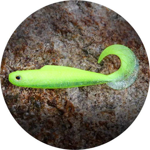 Redbass gumová nástraha twister kixter signal yellow g uv - xs 45 mm