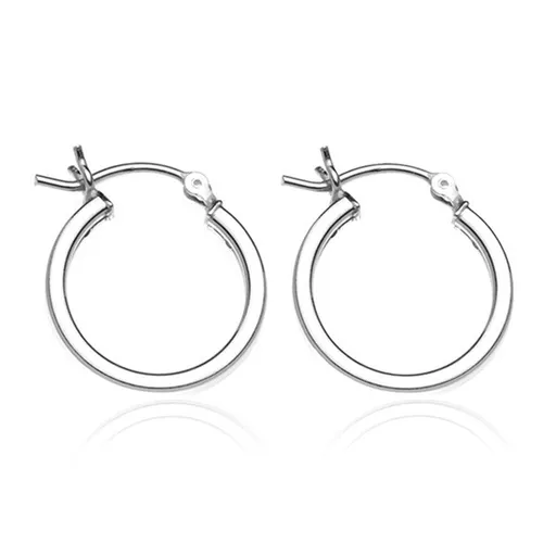 Náušnice ze stříbra 925 - širší kruhy s hranami, 12 mm