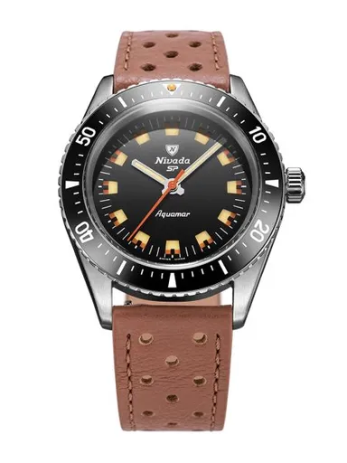 Nivada Grenchen Aquamar Black - Brown Racing Strap