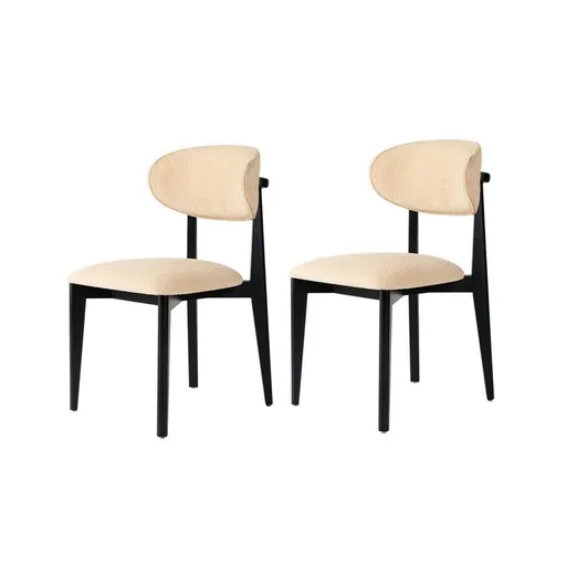 Sada jídelních židlí Lionte Beige and Black, 2 ks