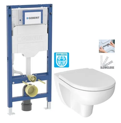 GEBERIT Duofix bez tlačítka + WC JIKA LYRA PLUS RIMLESS + SEDÁTKO DURAPLAST SLOWCLOSE 111.300.00.6 LY2