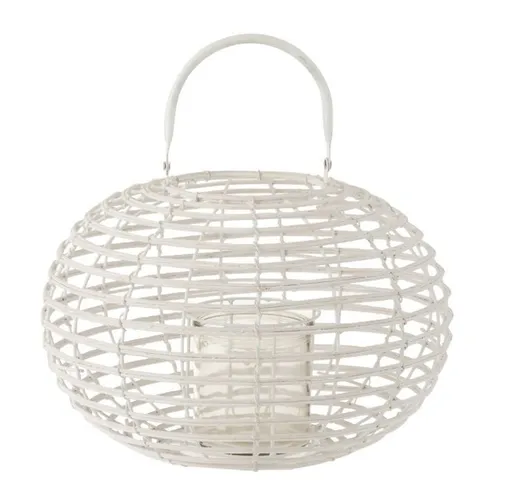 Bílá bambusová lucerna Bamboo - Ø 34*26 cm J-Line by Jolipa