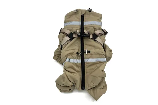 Vsepropejska Storm zimní kombinéza pro psa na ZIP Barva: Béžová, Délka zad (cm): 40, Obvod hrudníku: 46 - 54 cm