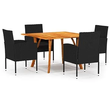 5dílný zahradní jídelní set černý, 3071972 (3071972)