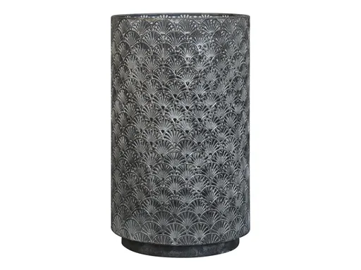 Zinková antik kovová lucerna se vzorem Vire - Ø 30*50 cm Chic Antique