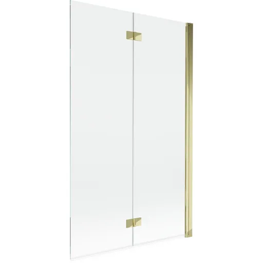 MEXEN MIST vanová zástěna 110x150 cm 6mm 2-s, zlatá, čirá, pravá 8A9-110-002-50-00-P