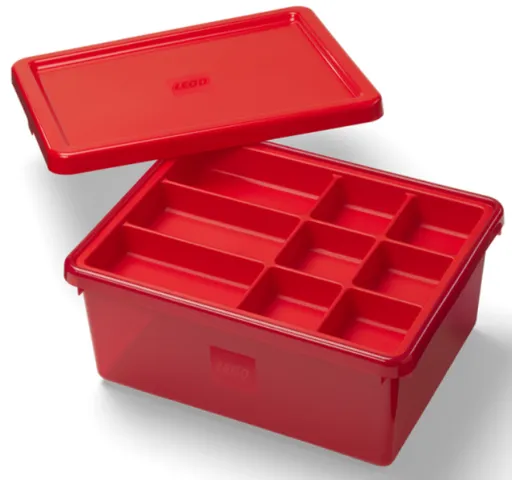 LEGO úložný box s organizérem - červená