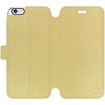 Flip pouzdro na mobil Apple iPhone 6 / iPhone 6s v provedení  Gold&Gray s šedým vnitřkem (5903226012824)