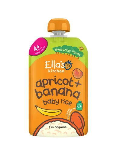 Ellas Kitchen BIO Dětská rýže Banán a meruňka kapsička 120 g