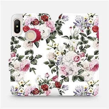 Flipové pouzdro na mobil Xiaomi Mi A2 Lite - MD01S Růže na bílé (5903226367771)