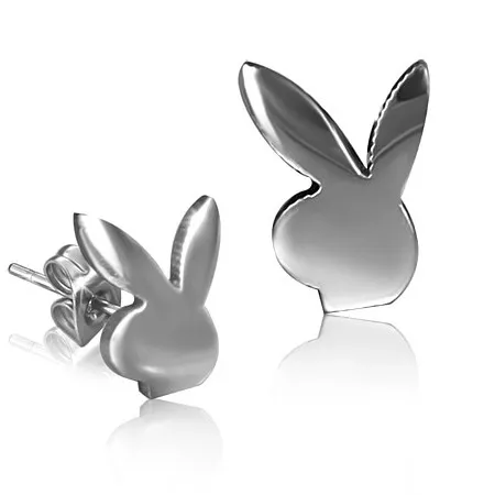 Puzetové náušnice zajíček z chirurgické oceli