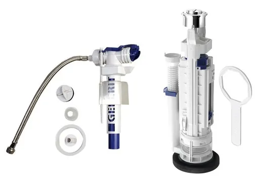 Kerasan EGO-FLO úsporný splachovací mechanismus na WC kombi, chrom 752101