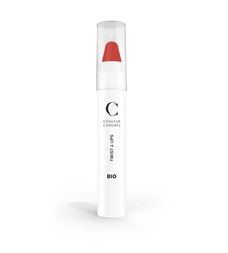 Couleur Caramel BIO Twist & Lips 410 Coral rtěnka v tužce 3 g