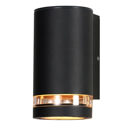 Zahradní lampa Senecio, fasádní trubice + kroužek 10,5x16,5cm černá 1x35W GU10 IP44