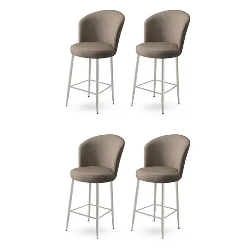 Bar Stool Set (4 Pieces) Alte - Cappuccino, Chrome