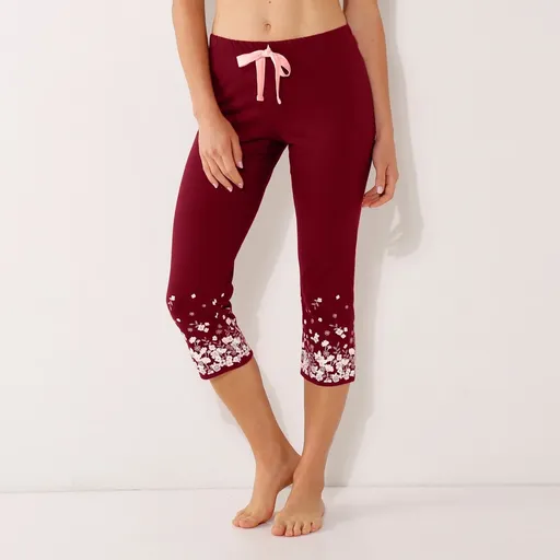 3/4 pyžamové kalhoty, s potiskem na koncích nohavic