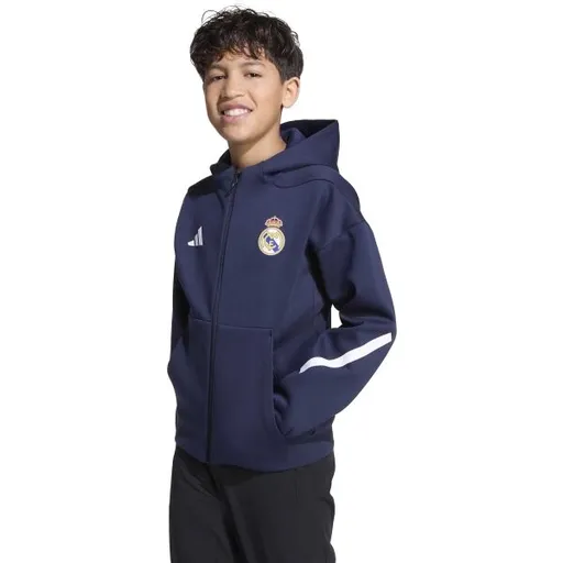 adidas REAL MADRID ANTHEM JACKET Y Dětská bunda, tmavě modrá, velikost
