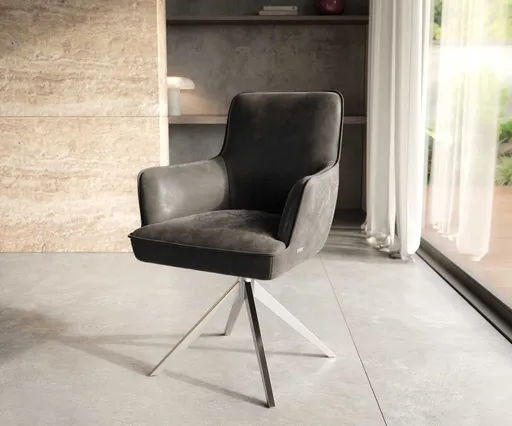 Otočná židle Heira-Flex s područkami křížová podnož široká