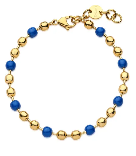 S'Agapõ Pánský korálkový náramek z pozlacené oceli Ripple SRP67