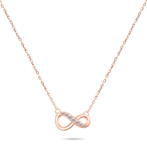 Brilio Silver Módní bronzový náhrdelník Nekonečno se zirkony NCL76R