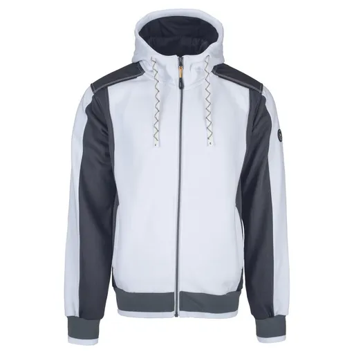 Cerva Pánská mikina na zip s kapucí DAYBORO - Bílá | 3XL