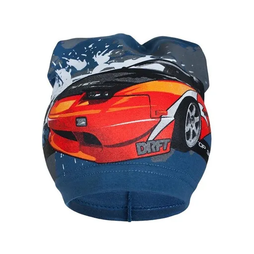 New Baby Jarní dětská čepička  auto černé, vel. 104 (3-4r)