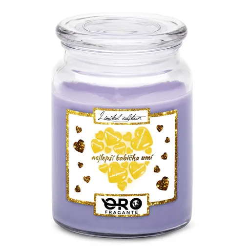 Svíčka Nejlepší babička umí (Vůně svíčky: Levandule)