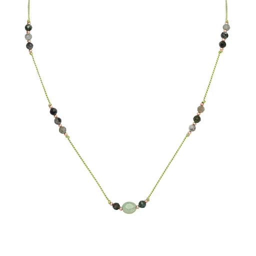 Agato Šňůrkový náhrdelník s aventurínem a smaragdem HE09K3RG-LG