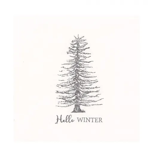Bílé papírové ubrousky se stromem Hello Winter - 33*33 cm (20ks) Clayre & Eef